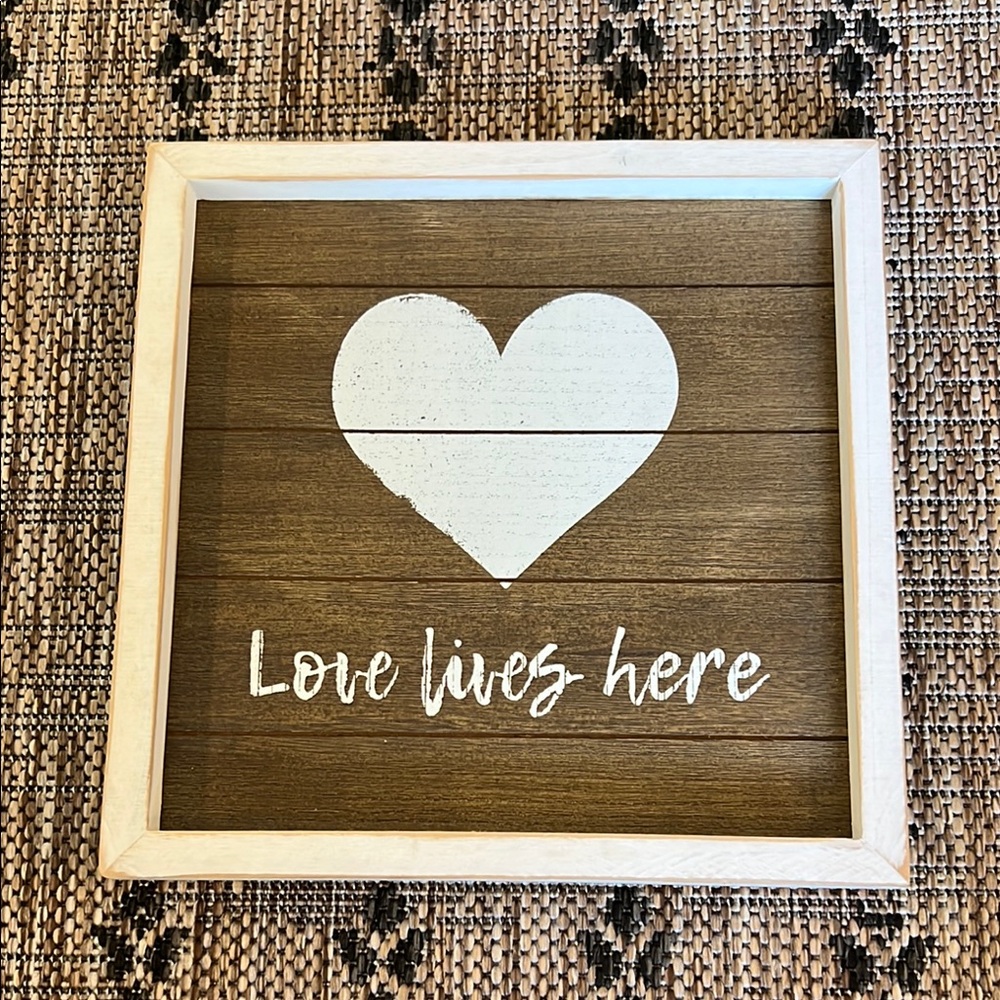 Wooden Wall Art with Heart Design